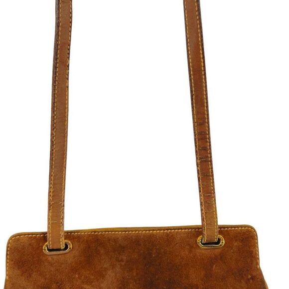 Rare Vintage Gucci Tan Suede & Cream Fur Bag with 24kt Gold Horsebit Hardware - Picture 5 of 10